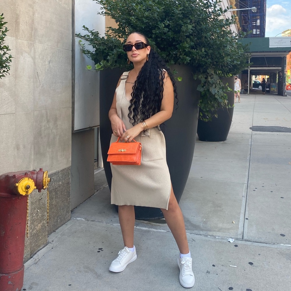 Orange faux croc handbag - Picture 5 of 5